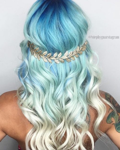 Sky Blue až Platinum White Ombre